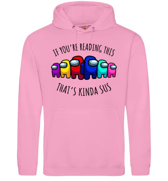 Мужская толстовка (худи) Among us kinda sus Розовый фото