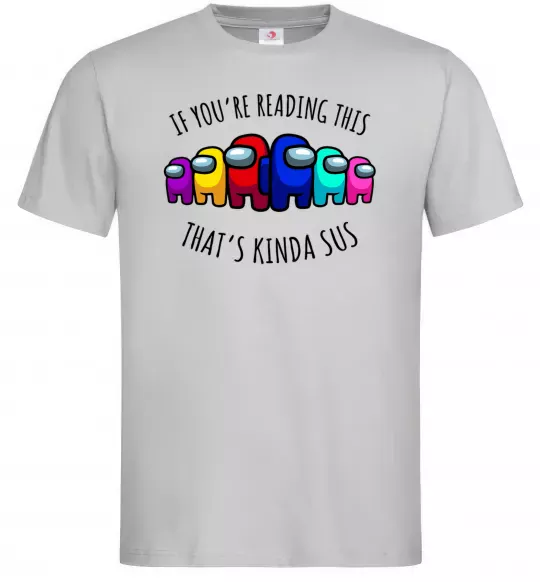 Чоловіча футболка Among us kinda sus Сірий фото