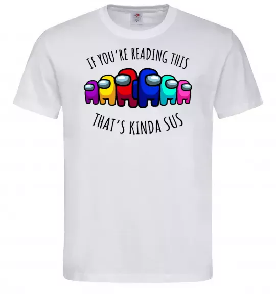 Чоловіча футболка Among us kinda sus Білий фото