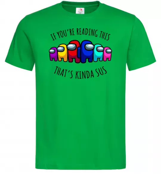 Чоловіча футболка Among us kinda sus Зелений фото