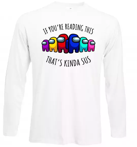 Лонгслив Among us kinda sus Белый фото