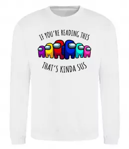 Свитшот Among us kinda sus Белый фото