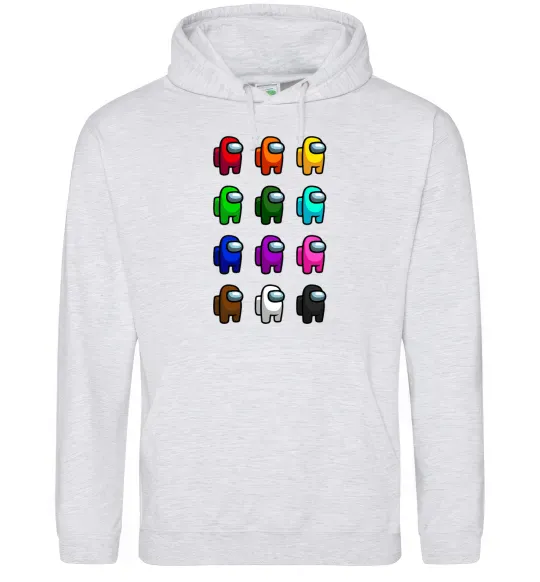 Чоловіча толстовка (худі) Among us Емонг ас Сірий меланж фото