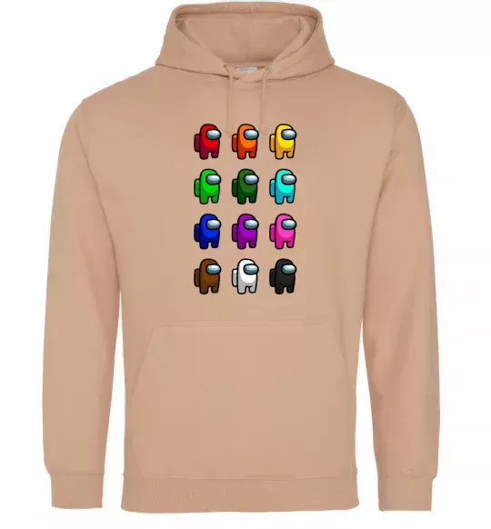 Чоловіча толстовка (худі) Among us Емонг ас Пісочний фото