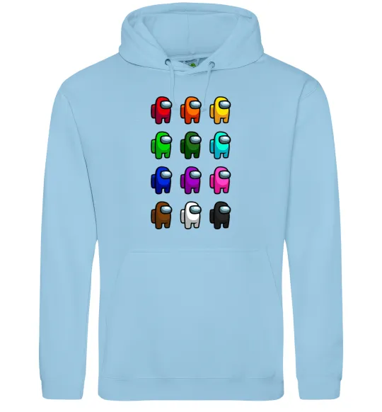 Чоловіча толстовка (худі) Among us Емонг ас Блакитний фото