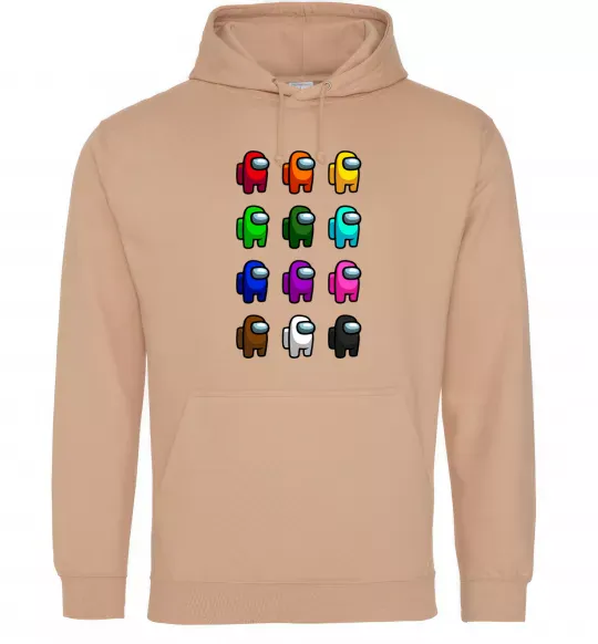 Женская толстовка (худи) Among us Емонг ас Песочный фото