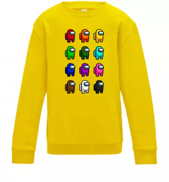 Детский Свитшот Among us Емонг ас Солнечно желтый фото