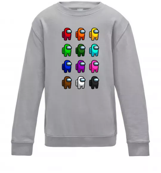 Детский Свитшот Among us Емонг ас Серый меланж фото