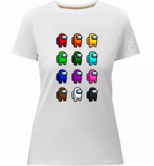 Жіноча преміум футболка Among us Емонг ас Білий фото