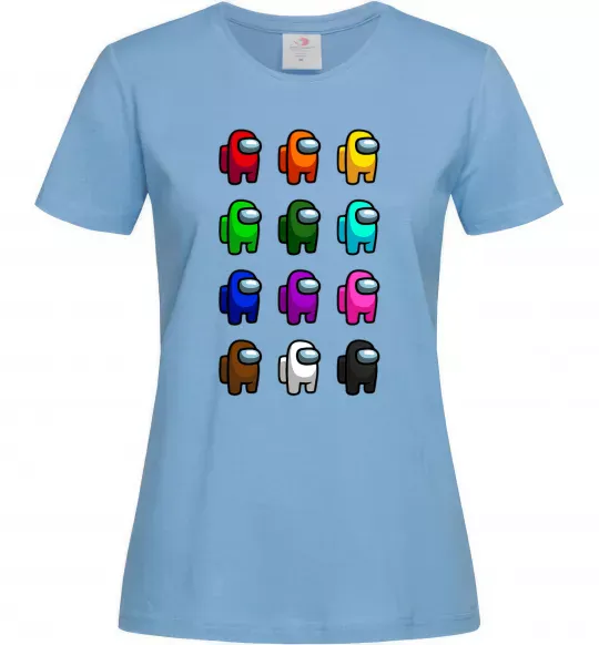 Жіноча футболка Among us Емонг ас Блакитний фото