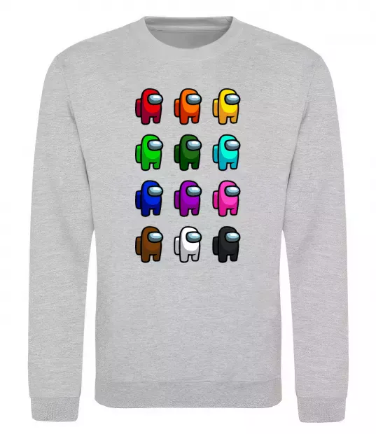 Світшот Among us Емонг ас Сірий меланж фото