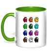 Чашка с цветной ручкой Among us Емонг ас Зеленый фото