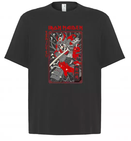 Футболка Оверсайз Iron maiden senjutsu самурай Чорний фото