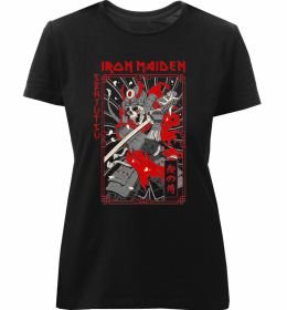 Женская премиум футболка Iron maiden senjutsu самурай