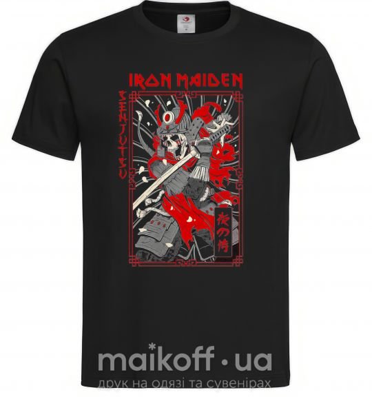 Мужская футболка Iron maiden senjutsu самурай Черный фото