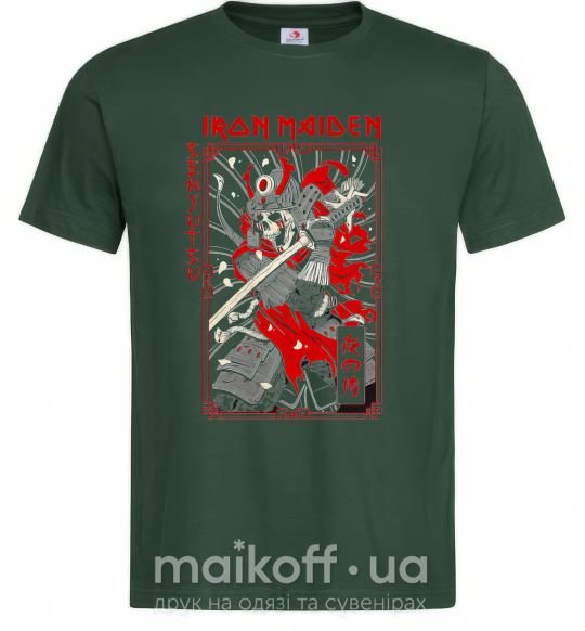 Мужская футболка Iron maiden senjutsu самурай Темно-зеленый фото
