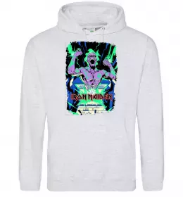 Мужская толстовка (худи) Iron maiden speed of light Серый меланж фото