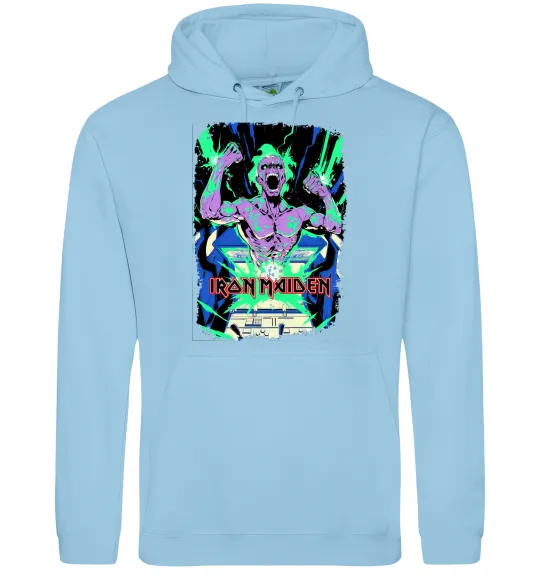 Чоловіча толстовка (худі) Iron maiden speed of light Блакитний фото