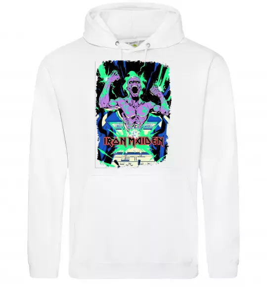 Женская толстовка (худи) Iron maiden speed of light Белый фото