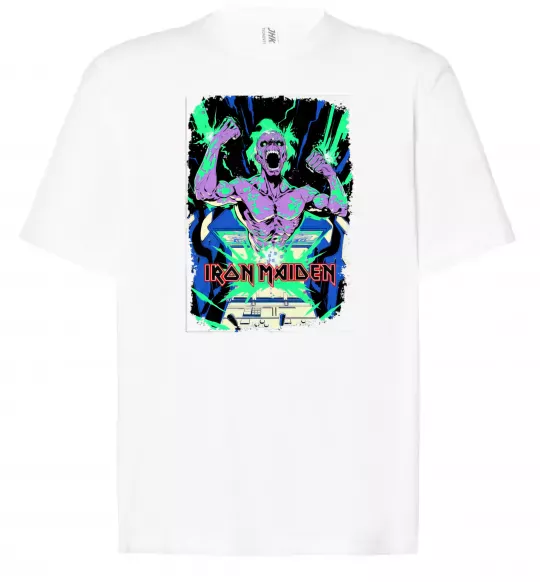 Футболка Оверсайз Iron maiden speed of light Білий фото