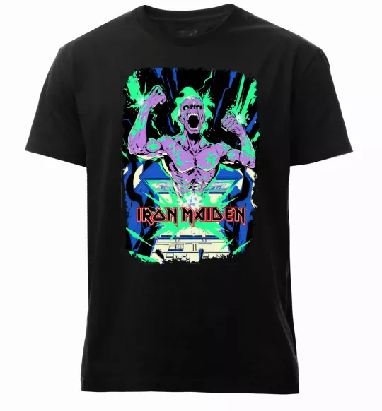 Мужская премиум футболка Iron maiden speed of light Черный фото