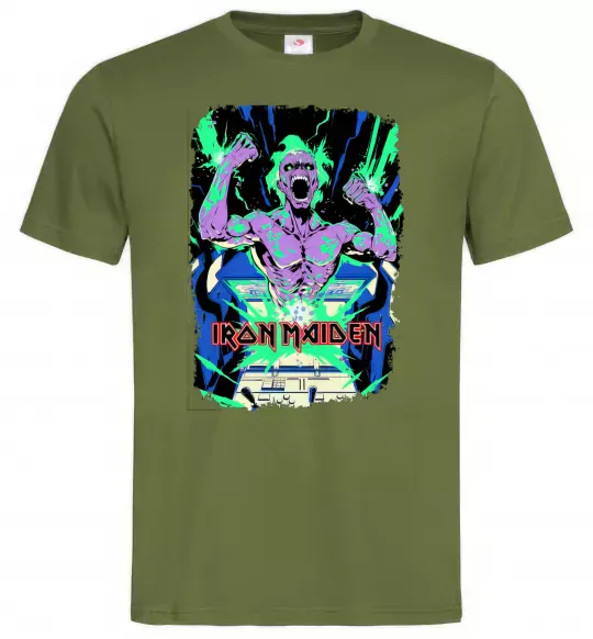Мужская футболка Iron maiden speed of light Оливковый фото