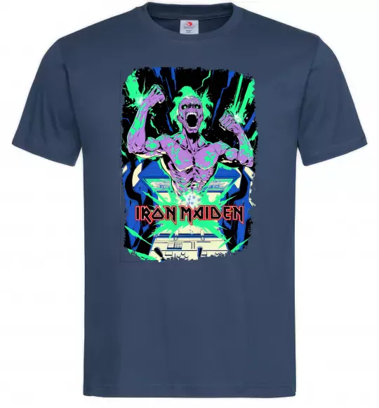 Мужская футболка Iron maiden speed of light Темно-синий фото