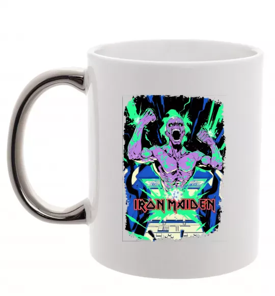 Чашка с цветной ручкой Iron maiden speed of light Серебро фото