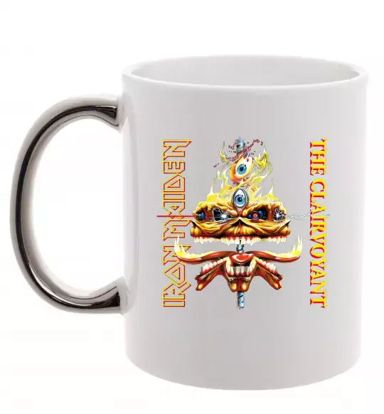 Чашка с цветной ручкой Iron maiden the clairvoyant Серебро фото