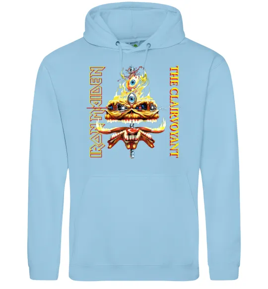 Чоловіча толстовка (худі) Iron maiden the clairvoyant Блакитний фото