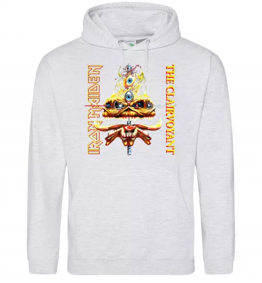 Женская толстовка (худи) Iron maiden the clairvoyant Серый меланж фото