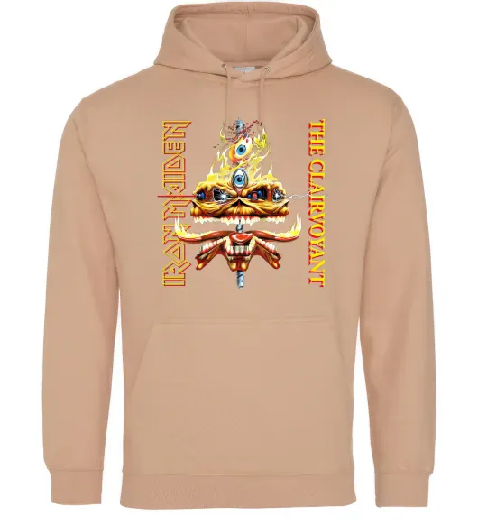 Женская толстовка (худи) Iron maiden the clairvoyant Песочный фото