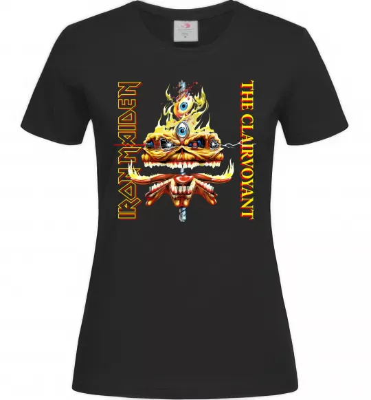 Жіноча футболка Iron maiden the clairvoyant Чорний фото