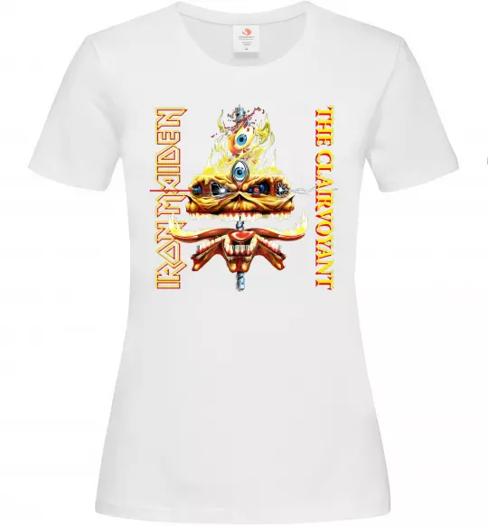 Жіноча футболка Iron maiden the clairvoyant Білий фото