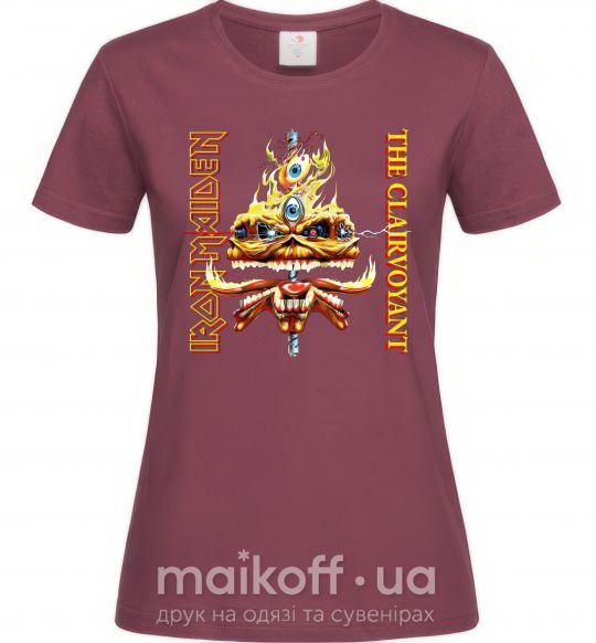 Женская футболка Iron maiden the clairvoyant Бордовый фото