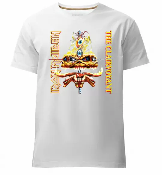 Мужская премиум футболка Iron maiden the clairvoyant Белый фото