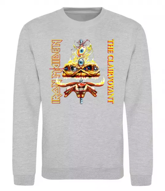 Свитшот Iron maiden the clairvoyant Серый меланж фото