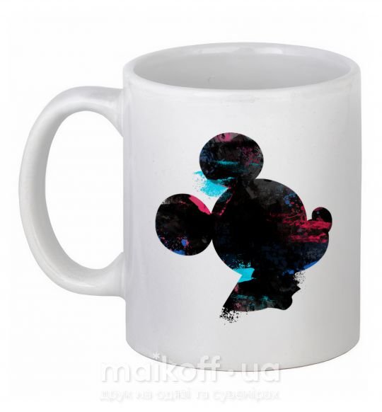 Чашка керамічна Микки маус силует краски Білий фото