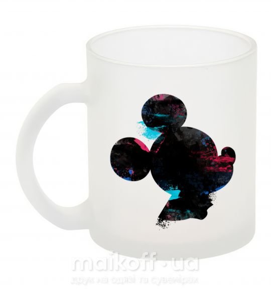 Чашка стеклянная Микки маус силует краски Фроузен фото