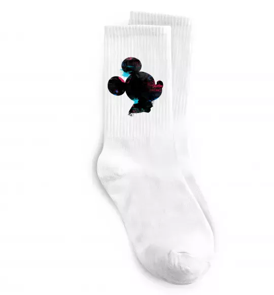 Шкарпетки Міккі Маус силует фарби Білий фото