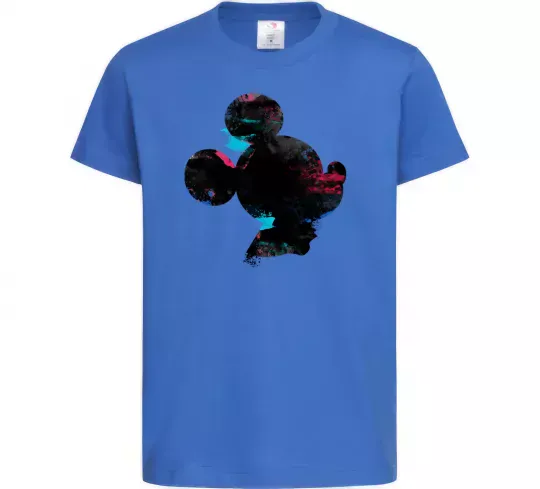 Детская футболка Міккі Маус силует фарби Ярко-синий фото