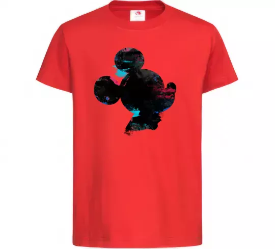 Детская футболка Міккі Маус силует фарби Красный фото