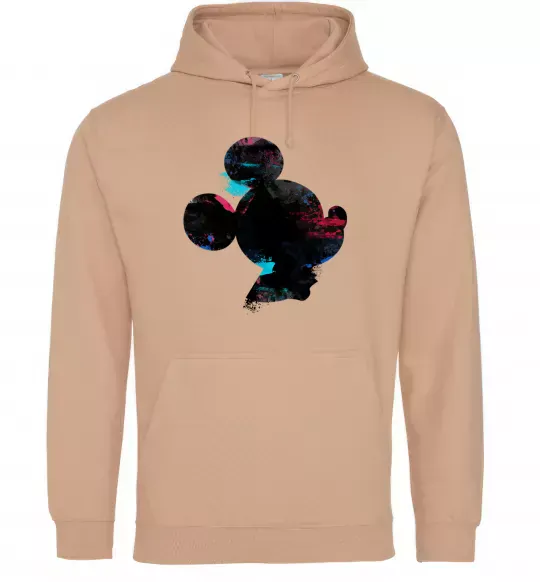 Мужская толстовка (худи) Міккі Маус силует фарби Песочный фото