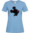 Женская футболка Міккі Маус силует фарби Голубой Женская футболка Міккі Маус силует фарби Голубой фото