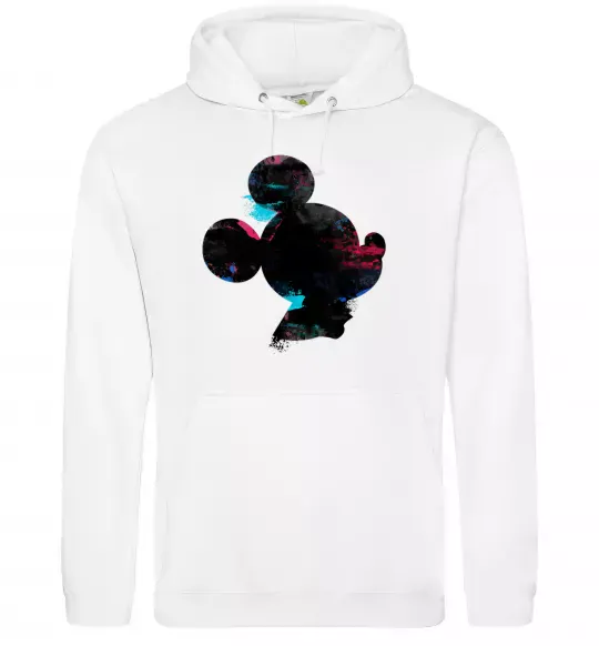 Женская толстовка (худи) Міккі Маус силует фарби Белый фото