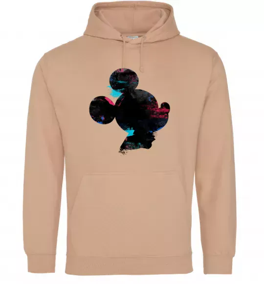 Женская толстовка (худи) Міккі Маус силует фарби Песочный фото