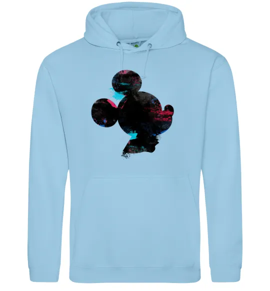 Женская толстовка (худи) Міккі Маус силует фарби Голубой фото