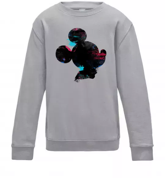 Детский Свитшот Міккі Маус силует фарби Серый меланж фото