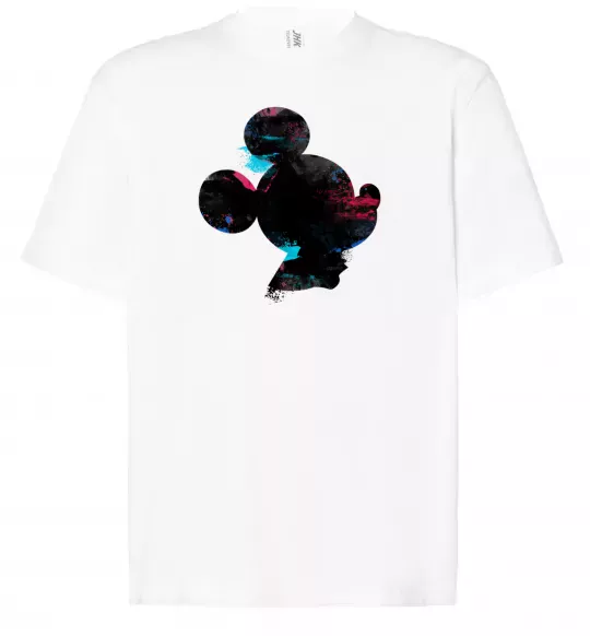 Футболка Оверсайз Міккі Маус силует фарби Білий фото