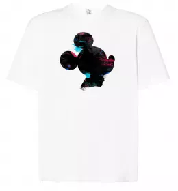 Футболка Оверсайз Чорно-білий Міккі Белый фото